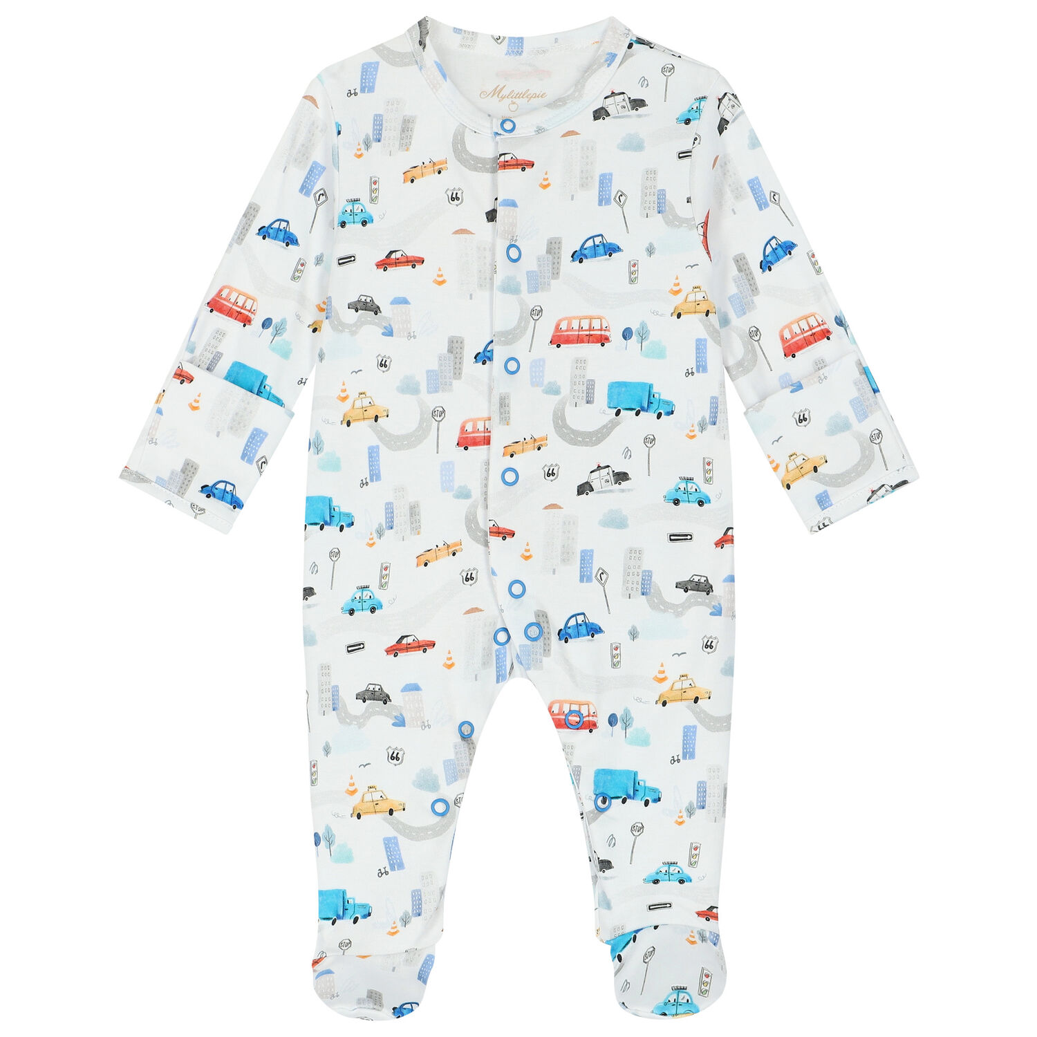 Baby Boys White City Babygrow Set, 1, hi-res